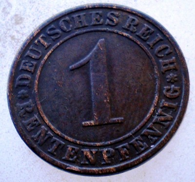 7.684 GERMANIA WEIMAR 1 RENTENPFENNIG 1924 A foto