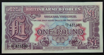 Bancnota 1 POUND - BRITISH ARMED FORCES, seria 2a * cod 150 = UNC foto