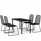 Cumpara ieftin Set de servit masa pentru gradina, 5 piese, negru