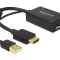 ADAPTOR HDMI-A TATA &gt; DISPLAYPORT 1.2 MAMA, NEGRU 62667 DELOCK