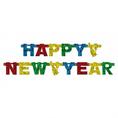 Banner decorativ pentru petrecere - 1.8 m, Happy New Year, Amscan 550176, 1 buc foto