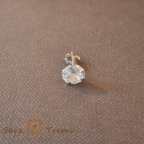 Cercel Unisex cu Cristal Zirconia Alb - Argint 925, 7 mm, SaraTremo