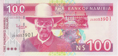 Bancnota Namibia 100 Dolari (2003) - P9A UNC foto