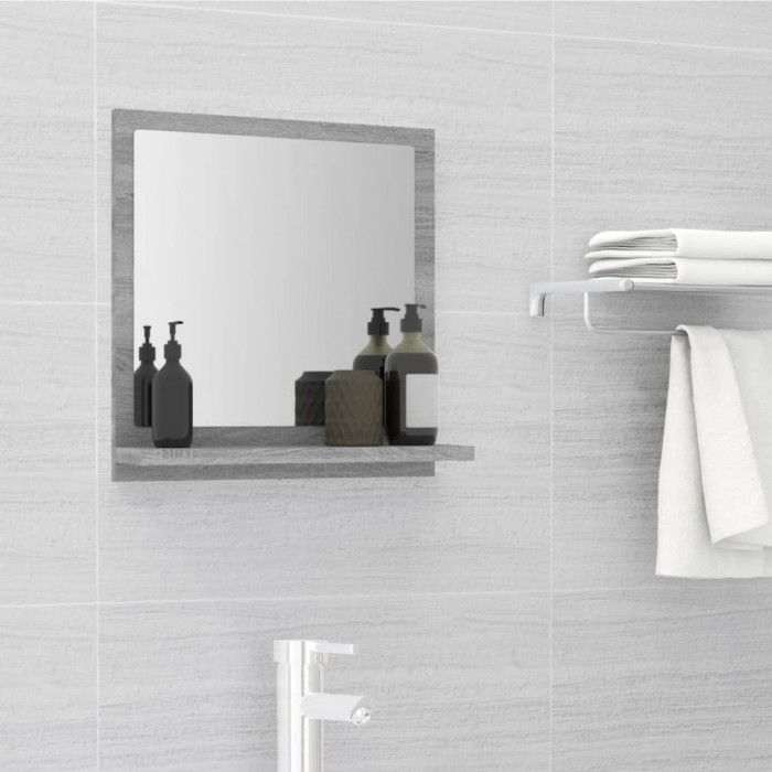 Gossi oglinda de baie, gri sonoma, 40x10,5x37 cm, lemn compozit