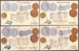 4142 - ARGENTINA, Carti postale EMBOSATE cu monede - 6 buc. diferite, Necirculata, Printata