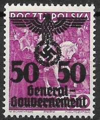 Ocupatia Germana in Polonia (General Gouvernement) 1940, MNH (tip II) foto