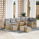 Set de Canapea pentru Grădină Set de 3 Bej, Gri Deschis