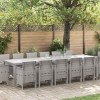 VidaXL Set de masă pentru grădină 15 pcs Gri deschis Ratan Polt 3378650