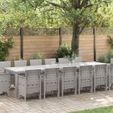 VidaXL Set mese grădină 15 pcs Gri deschis 14 locuri Poliratan
