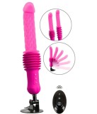 Vibrator RC Warming Fucking Machine, Remote Control, Functii Impingere, Vibratii si Incalzire, Ventuza Detasabila, Silicon, Roz