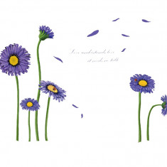Sticker decorativ, Crizanteme albastre 178 cm, 133STK