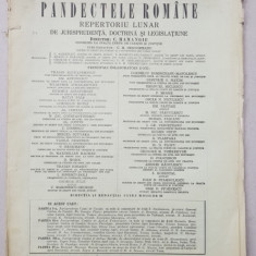 PANDECTELE ROMANE - REPERTORIU LUNAR DE JURISPRUDENTA , DOCTRINA SI LEGISLATIUNE , director C. HAMANGIU , CAETUL 1 , ANUL V , 1926