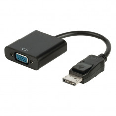 Adaptor DisplayPort-VGA Valueline, 20 cm, Negru foto