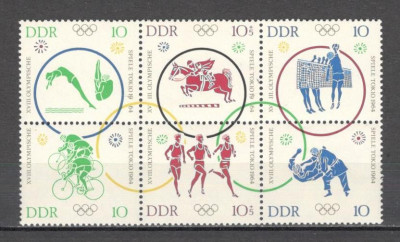 D.D.R.1964 Olimpiada de vara TOKYO bloc 6 SD.145 foto