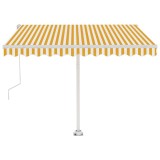 Cumpara ieftin Copertina autonoma retractabila automat, galben&amp;alb, 350x250 cm