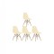 Set 4 buc scaune Stil Scandinav crem cu picioare din lemn de Fag, sezut PP, 46 x 54 x 81 cm