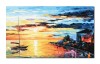 Tablou 3D pictat manual, Velier in razele soarelui, 100x60cm ulei pe panza in cutit, Spectaculos