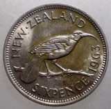 B.431 NOUA ZEELANDA NEW ZEALAND ELIZABETH II 6 SIX PENCE 1963 XF/AUNC