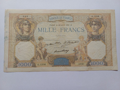 Franta-1000 Francs 1931 foto