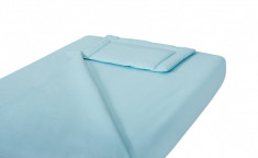 Lenjerie patut bebe, , cearceaf pat 60x120x10 cu elastic, cearceaf pilota 80?110, perna joasa 20?35, Bleu foto