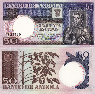 ANGOLA 50 escudos 1973 UNC!!! foto