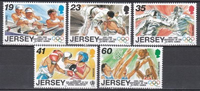 Jersey 1996 - Centenarul J.O. Moderne, Serie + Colita, 4 Poze, MNH foto
