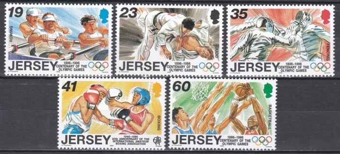 Jersey 1996 - Centenarul J.O. Moderne, Serie + Colita, 4 Poze, MNH