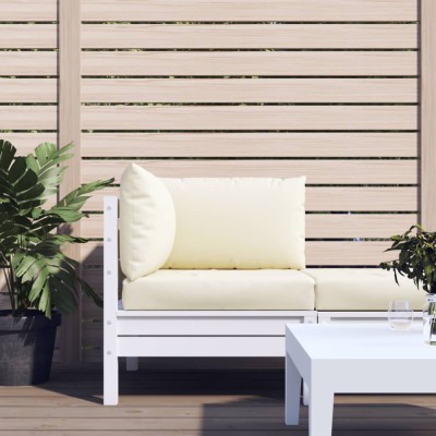 vidaXL Perne de canapea din paleți, 3 buc., alb crem, material textil foto