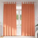 Perdele cu perdele 2 pcs Terracota 260 x 140 cm Poliester