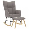 VidaXL Scaun balansoar cu taburet, gri taupe, material textil