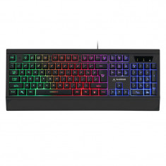 Tastatura gaming cu fir Warrior Kruger Matz GK-70, 104 taste, LED, Negru foto