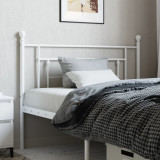 VidaXL Tăblie de pat metalică, alb, 107 cm