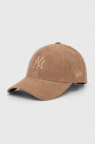 Cumpara ieftin New Era șapcă de baseball din catifea culoarea maro, cu imprimeu, NEW YORK YANKEES