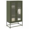 Gossi dulap inalt, verde masliniu, 68x39x123 cm, otel