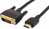 Cablu HDMI Tata - DVI-D 24+1 Tata 1.8m aurit FullHD negru, Oem