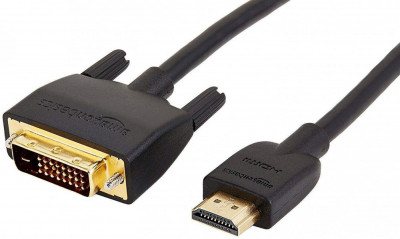 Cablu HDMI Tata - DVI-D 24+1 Tata 1.8m aurit FullHD negru foto