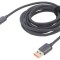 Cablu USB 2.0 A la C 2m negru textil 100W