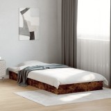 VidaXL Cadru pat fără saltea, stejar fumuriu 75x190 cm lemn prelucrat