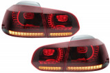 Stopuri Full LED VW Golf 6 VI (2008-2013) R20 Design Rosu Fumuriu cu Semnal Dinamic Performance AutoTuning, KITT