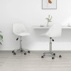 VidaXL Scaune de bucătărie pivotante, 2 buc., alb, piele artificială