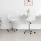 vidaXL Scaune de bucătărie pivotante, 2 buc., alb, piele artificială