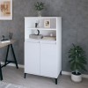 vidaXL Bufet Inalt Alb 60x36x110 cm Lemn Prelucrat cu 2 Rafturi si 4 Compartimente
