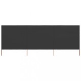 vidaXL Paravan anti-v&acirc;nt cu 3 panouri, antracit, 400 x 160 cm, textil