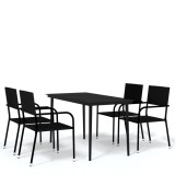 Cumpara ieftin Set de mobilier pentru gradina, 5 piese, negru