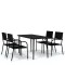 Set de mobilier pentru gradina, 5 piese, negru