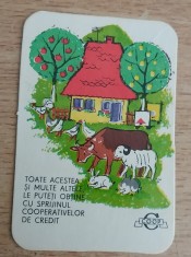 C9 44 - 1973 - Calendare de buzunar - reclama cooperativa de credit