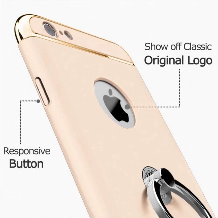 Husa Apple iPhone SE2, MyStyle Elegance Luxury 3in1 Ring Gold
