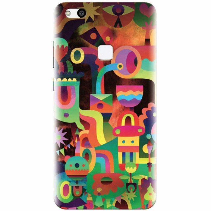 Husa silicon pentru Huawei P10 Lite, Abstract Colorful Shapes