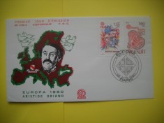 HOPCT PLIC FDC S NR 110 ARISTIDE BRIAND- FRANTA -EUROPA CEPT 1980
