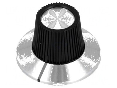 Buton rotativ plastic &amp;Oslash;6,35mm cu flanșă &amp;Oslash;15x18,1mm foto